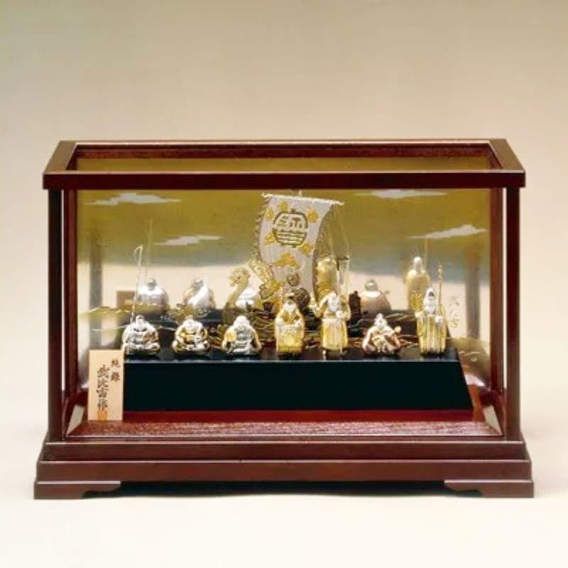 東京銀器 置物 七福神(背景付)