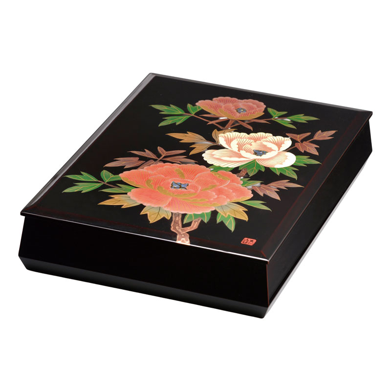 会津漆器 黒 ペンケース 初音（内別珍貼） | 文庫 | 伝統工芸品・和風