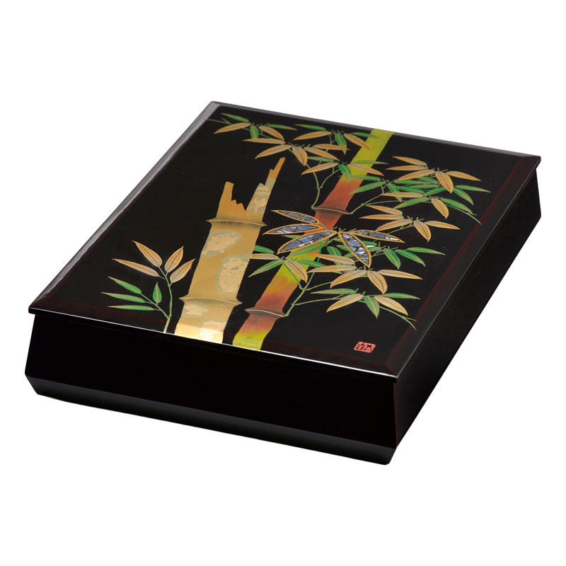 会津漆器 黒 ペンケース 初音（内別珍貼） | 文庫 | 伝統工芸品・和風