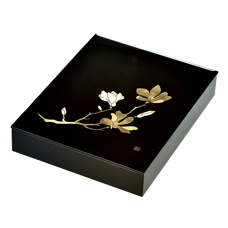 会津漆器 黒 ペンケース 初音（内別珍貼） | 文庫 | 伝統工芸品・和風