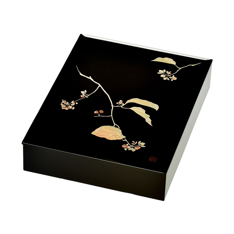 ブライダル業者放出品　漆器の文箱 黒色 金具付き Amazon.co.jp: 会津漆器 手文庫(文箱) 黒 引出付 文庫 鳳凰 木材繊維