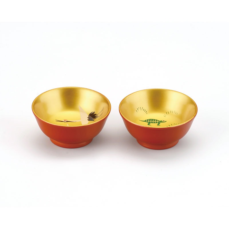 会津漆器 朱内金地 2.7 扇型 三ツ組盃 松竹梅（漆） | 酒器 | 伝統工芸