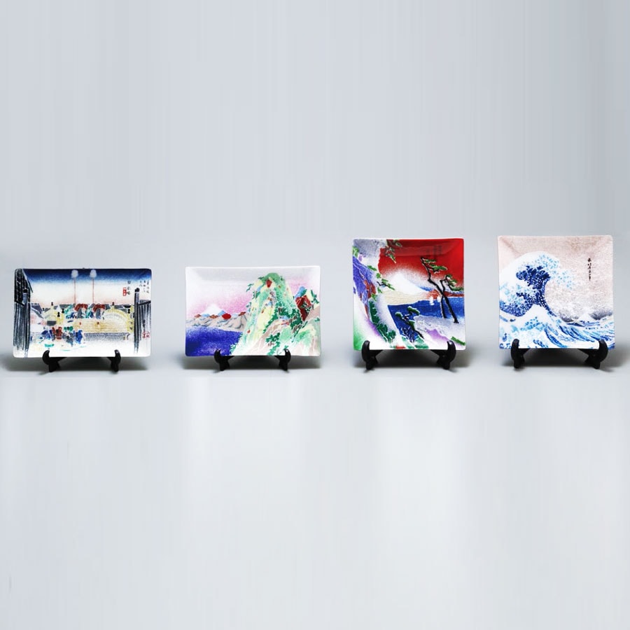 【新品未使用】七宝飾皿(日本伝統工芸)期間限定値引き 七宝焼き 飾皿 9丸紅白梅 | 飾皿 丸形 | 伝統工芸品・和風記念品