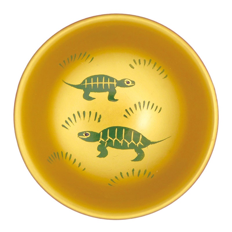 会津漆器 金地 1.8 小盃2P 鶴亀（手描） | 酒器 | 伝統工芸品・和風