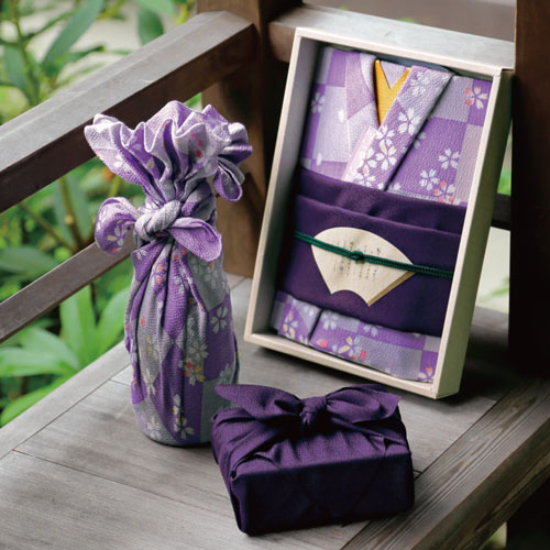 京ふろしき 彩美きもの姿 ふろしき・小ふろしきセット(ローズ