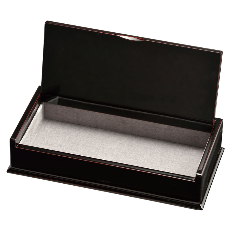 東京都伝統工芸士【大上博】作 江戸漆器 飾箱 花 会津漆器 溜 卓上箱 花丸（手描蒔絵） | 文庫 | 伝統工芸品・和風記念