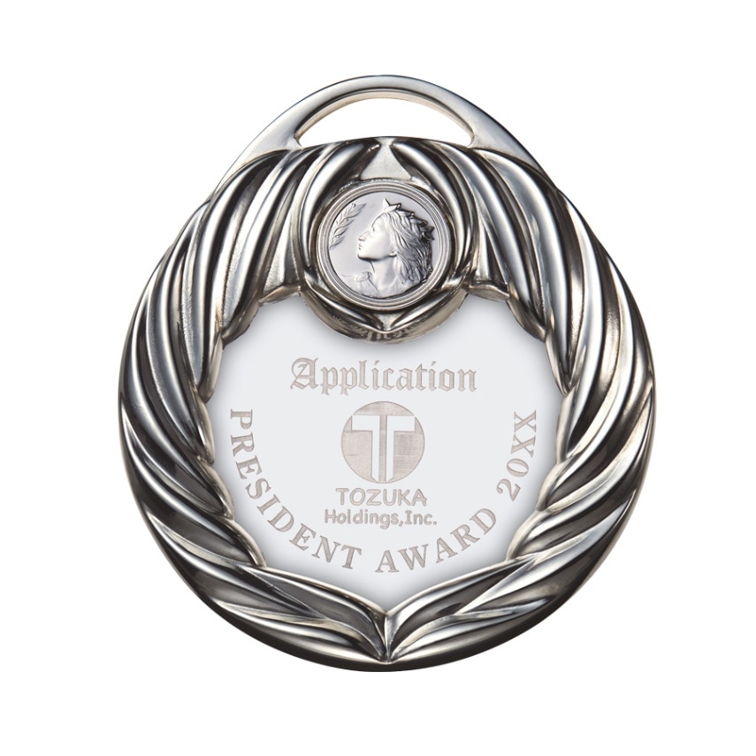 銀製メダル 2004年製 花のデザイン オリジナルデザインメダル JP-MY-8846,8847-ジェネシスメダル