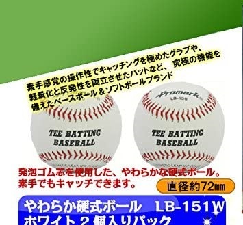 PROMARK (プロマーク) やわらか硬式ボール 72mm 2球入 LB-151WH