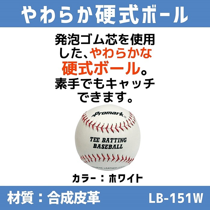 PROMARK (プロマーク) やわらか硬式ボール 72mm 2球入 LB-151WH