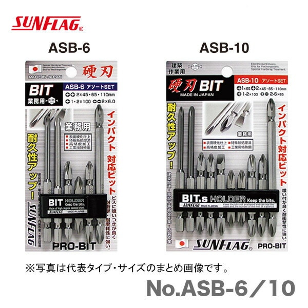 【オススメ】【数量限定】〈SUNFLAG〉業務用両頭ビット 10本組 No.ASB-10 | 一般作業工具,ドライバー | プロ工具専門店の ...