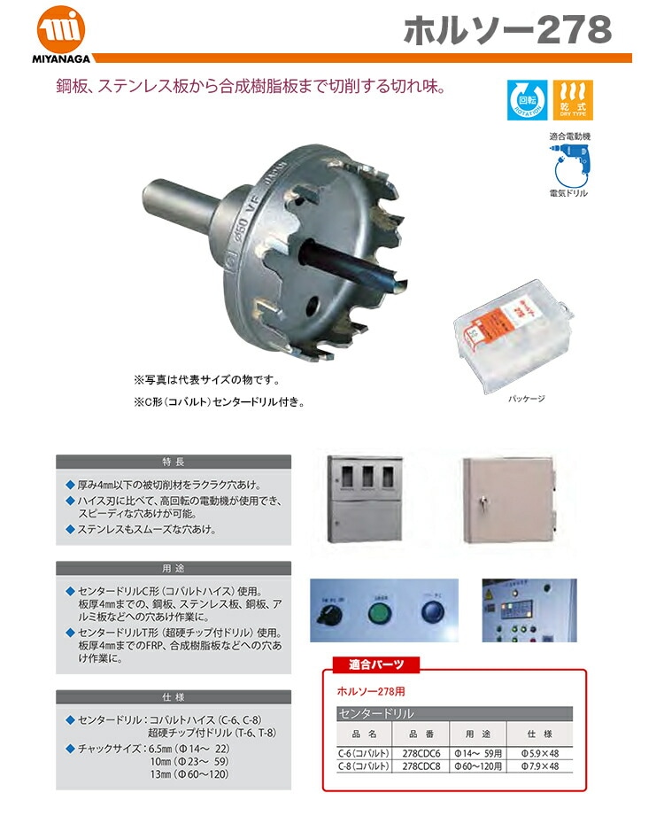 新品】【数量限定】ミヤナガ ホルソー 278 278045 | メーカー | プロ