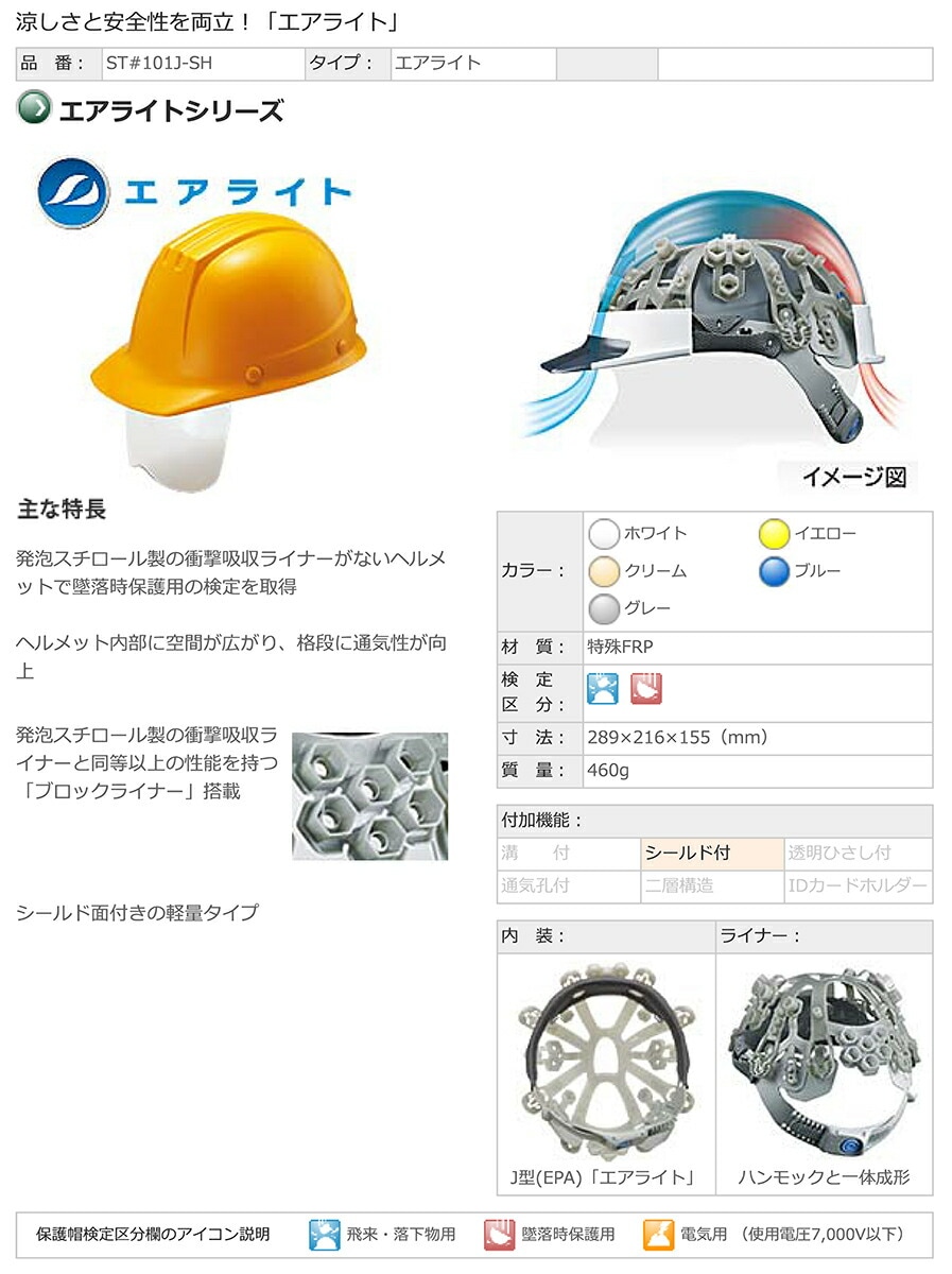 【オススメ】〈タニザワ〉 保護帽(ヘルメット)　ST#101J-SH