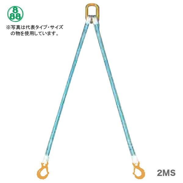 田村総業 金具付きベルトスリング K1350200*2 1SS 35x2.0 (1.0t) SHE8×2 ZE0500200 ベルトスリング Zタイプ (JIS4等級・両端アイ形) 田村総業