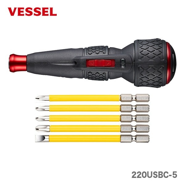 【新製品】 〈ベッセル〉電ドラボールII　220USBC-5 〔ビット5本・ACアダプター付属〕 　【オススメ】