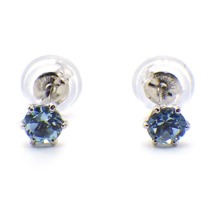 【アクアマリン】 ピアス ソリティア ソリテール 3月 誕生石 アクアマリン PT900