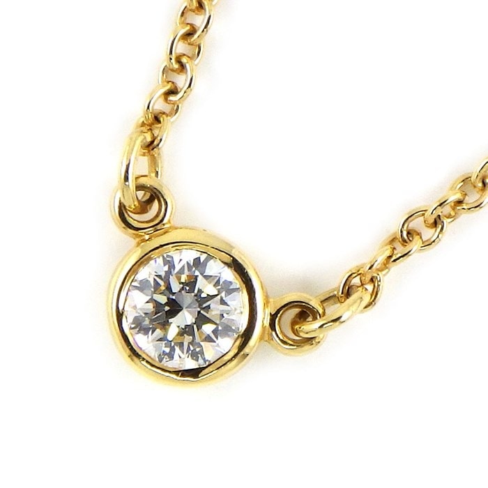 【ティファニー Tiffany & Co.】ネックレス バイザヤード 1ポイント ダイヤモンド 0.08ct K18YG 
