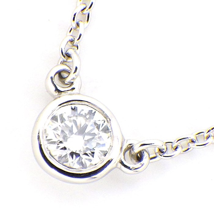 【ティファニー Tiffany & Co.】ネックレス バイ ザ ヤード 1ポイント ダイヤモンド 0.12ct PT950 