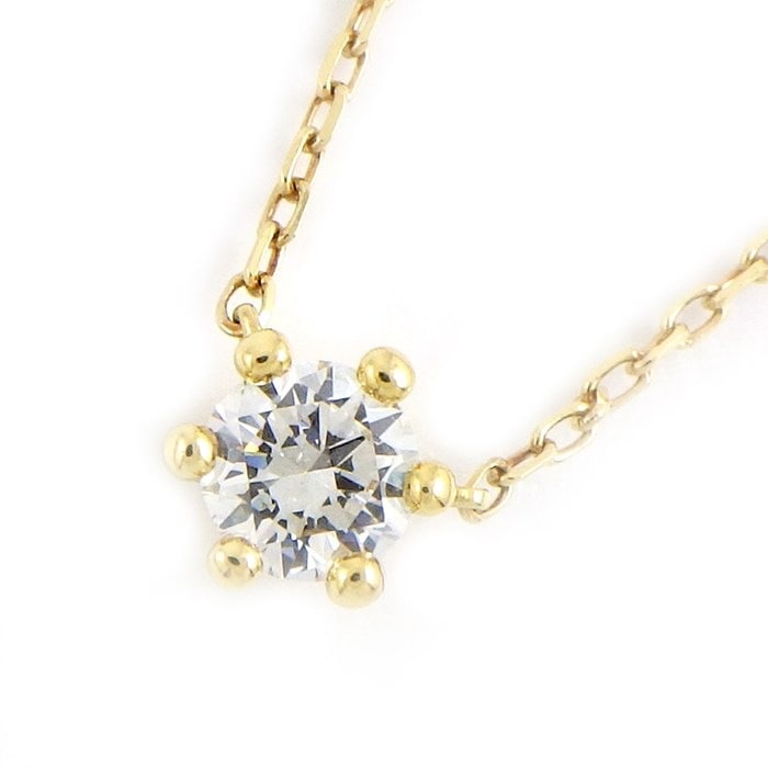 【アーカー AHKAH】ネックレス エンブレイス ダイヤモンド 0.13ct K18YG 