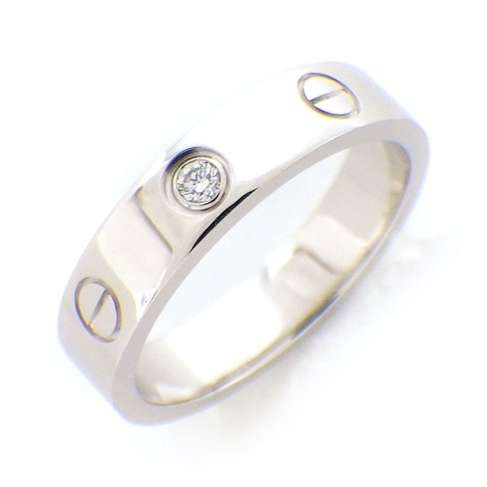 【カルティエ Cartier】リング ミニ ラブ 1ポイント ダイヤモンド K18WG 9.5号 / #50 