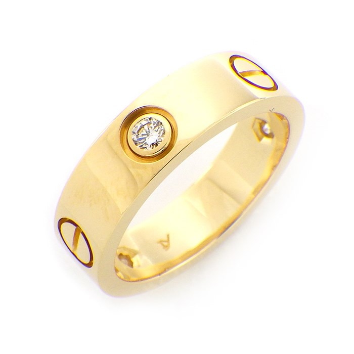 【カルティエ Cartier】リング ラブリング ハーフ 3ポイント ダイヤモンド K18YG 15号 / #55 