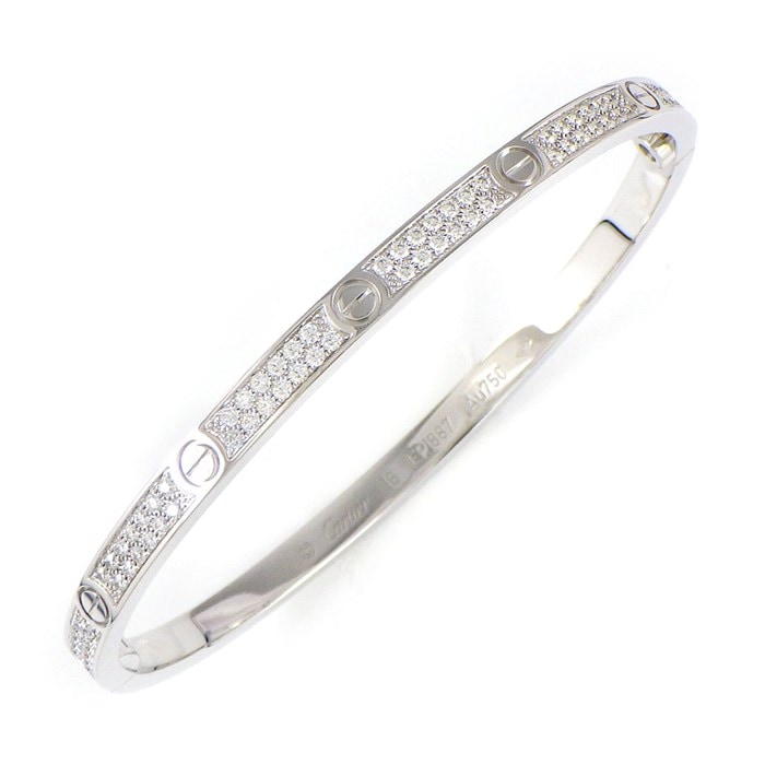【カルティエ Cartier】ブレスレット ラブ スモール SM パヴェ 153ポイント ダイヤモンド 約0.95ct K18WG / #16