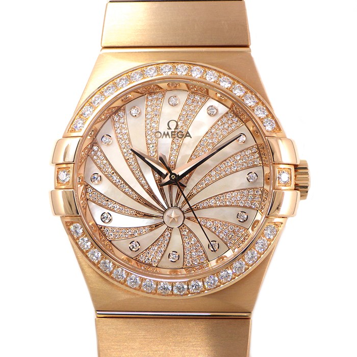 オメガ OMEGA 腕時計 コンステレーション コーアクシャル35 クロノメーター 123.55.35.20.55.002 ダイヤ 0.43ct / 1.00ct 2019製造中止 廃盤モデル K18レッドゴールド 自動巻き 【箱・保付き】 【中古】