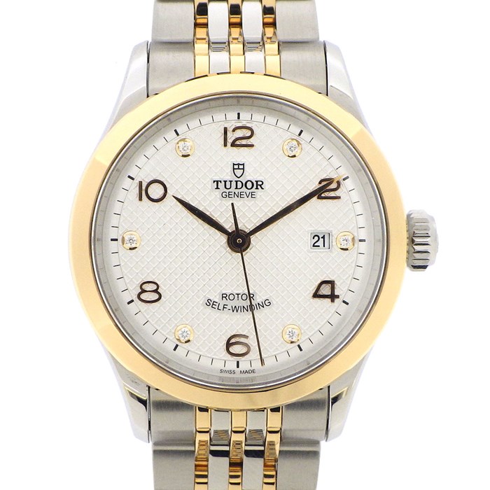 チューダー(チュードル) TUDOR 腕時計 1926 91351 カレンダー シルバー文字盤 6ポイント ダイヤインデックス K18PG SS 自動巻き 【箱・保付き】 【中古】