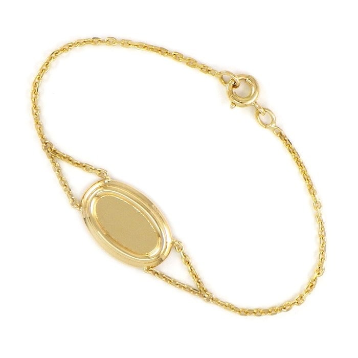 【カルティエ Cartier】ブレスレット ベニュワール オーバル プレート ヴィンテージ コレクターズアイテム K18YG 