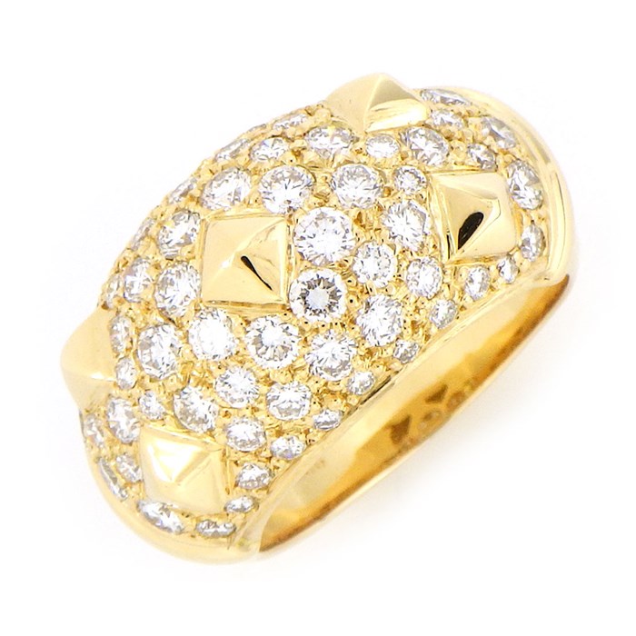 【ミキモト MIKIMOTO】リング スタッズ ピラミッド パヴェ ダイヤモンド K18YG 11号 