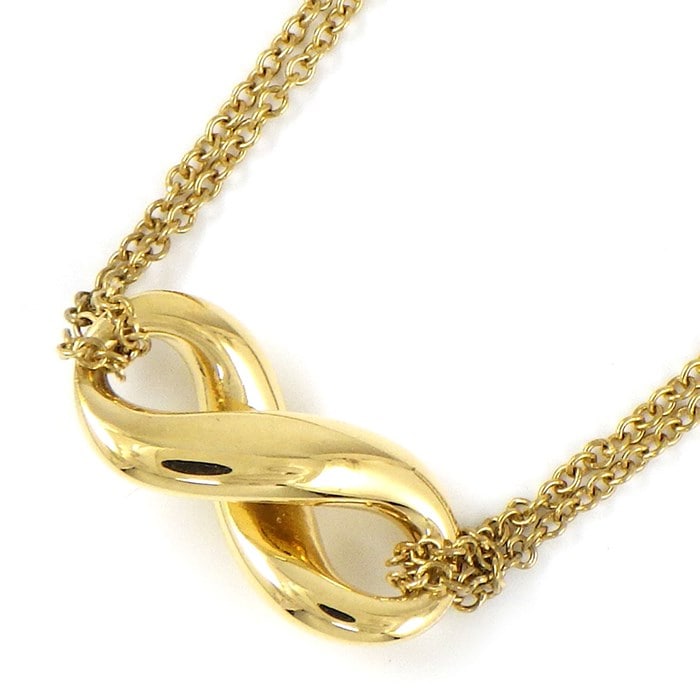 【ティファニー Tiffany & Co.】ネックレス インフィニティ ダブルチェーン K18YG 