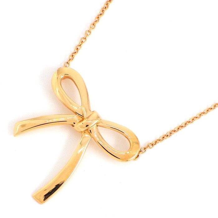 【ティファニー Tiffany & Co.】ネックレス ボウ リボンモチーフ ラージモデル K18PG