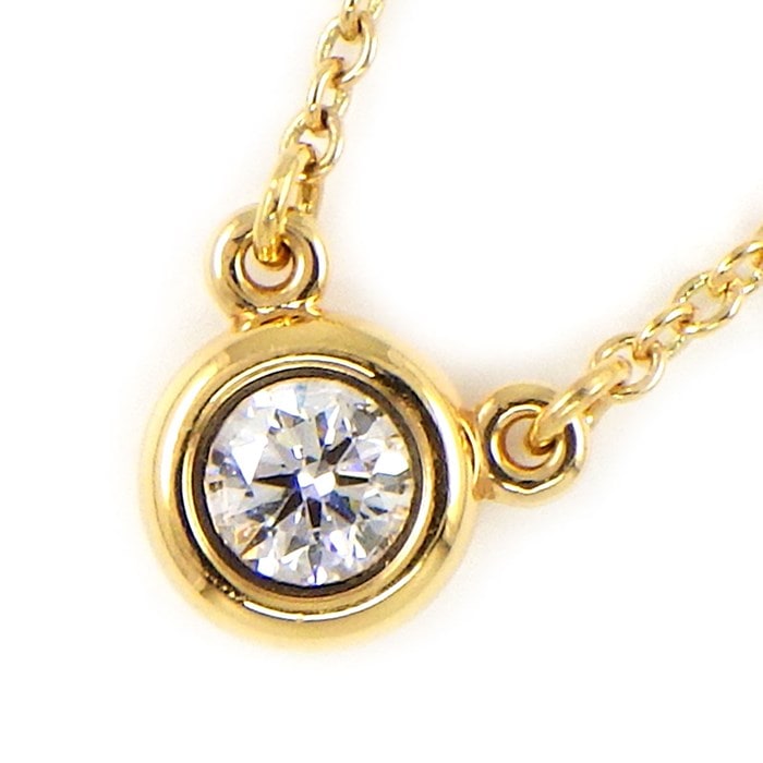 【ティファニー Tiffany & Co.】ネックレス バイザヤード 1ポイント ダイヤモンド 約0.20ct K18PG 