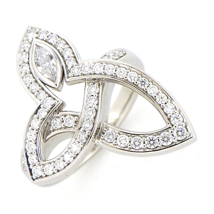 【ハリーウィンストン HARRY WINSTON】リング リリークラスター 1ポイント マーキスカット 54ポイント ラウンドカット ダイヤモンド 0.41ct PT950 5.5号 
