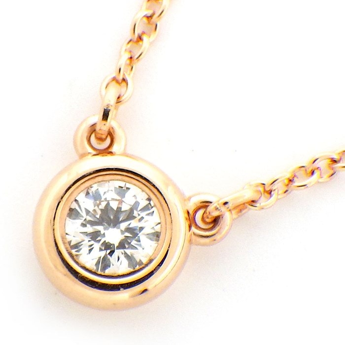 【ティファニー Tiffany & Co.】ネックレス バイ ザ ヤード 0.14ctモデル 1ポイント ダイヤモンド K18PG 