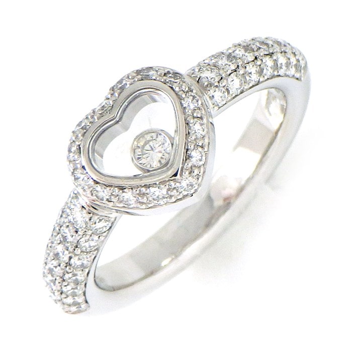 【ショパール Chopard】リング ハッピーダイヤモンド 82/2891-20 ハート ムービング パヴェ ダイヤモンド K18WG 11号 