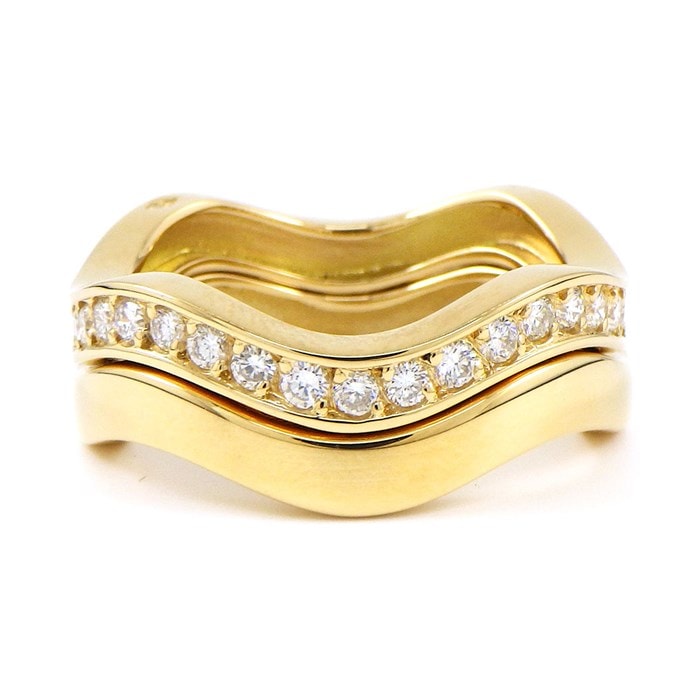 カルティエ Cartier】リング ネプチューン ウェーブ 2連 ハーフ 21