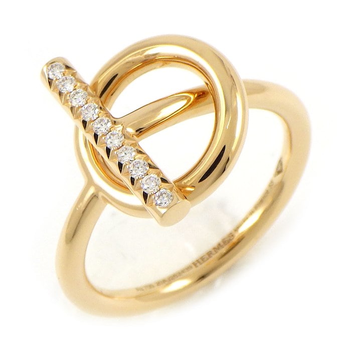 【エルメス HERMES】リング エシャペ PM サークル 10ポイント ダイヤモンド 0.07ct K18PG 13号 / #53 【箱・保付き】 