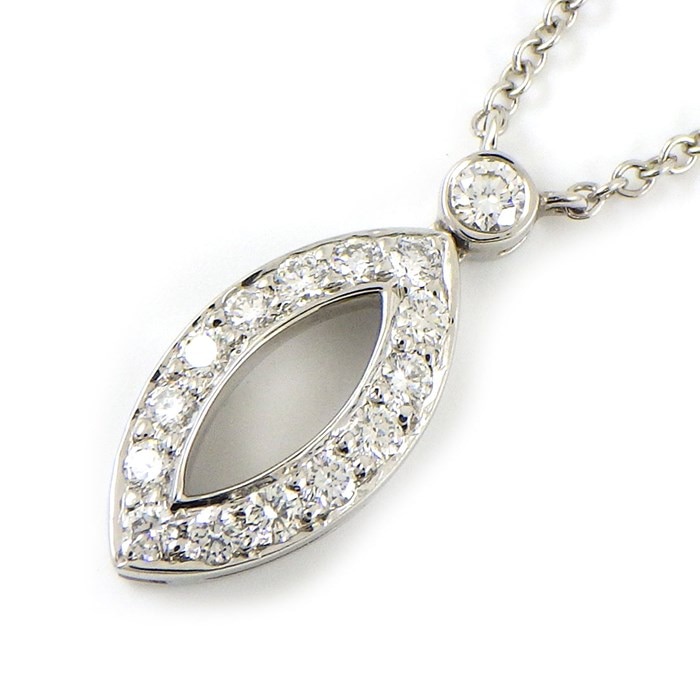 【ティファニー Tiffany & Co.】ネックレス オープン マーキス モチーフ ダイヤモンド PT950 