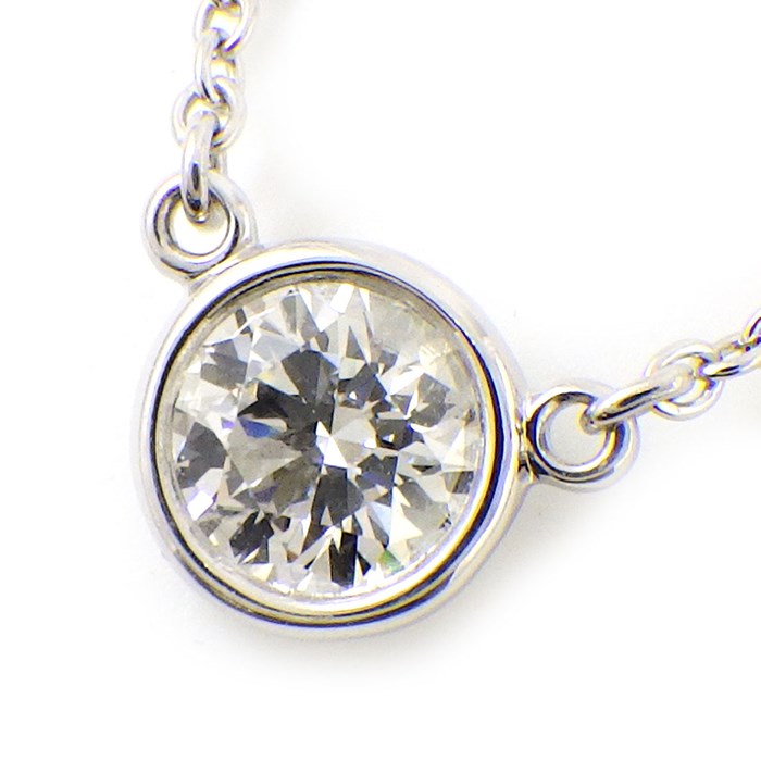【ティファニー Tiffany & Co.】ネックレス バイザヤード 1ポイント ダイヤモンド 0.30ct(G/VS2/EX) PT950 