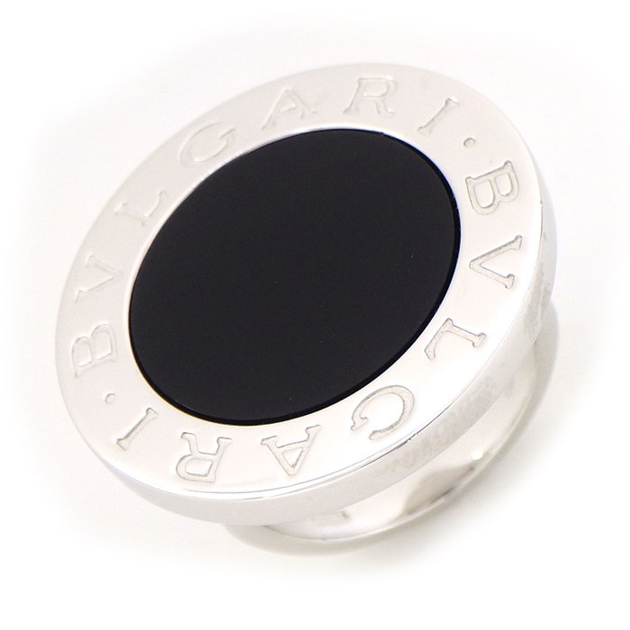 【ブルガリ BVLGARI】リング ブルガリ・ブルガリ ラウンド サークル ビッグ オニキス K18WG 8.5号 