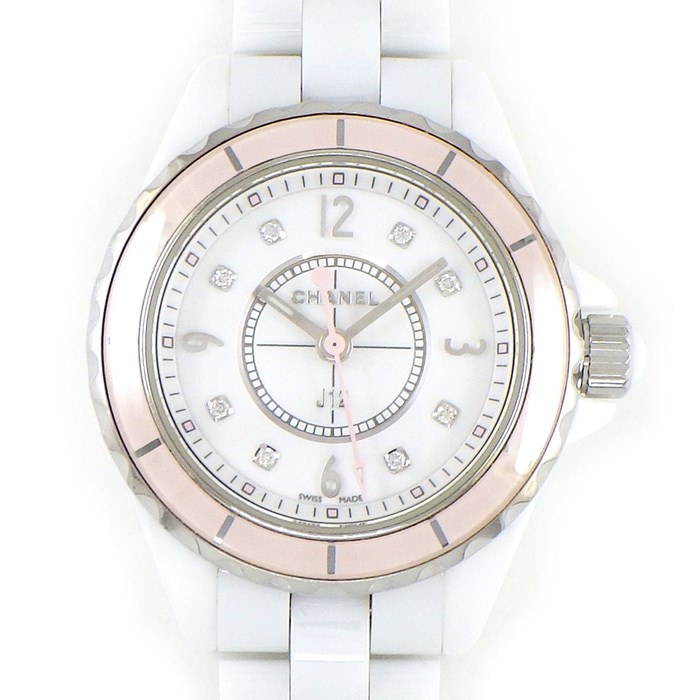 chanel 時計 シャネル CHANEL】腕時計 J12 ソフトピンク H4466 8ポイント ダイヤ