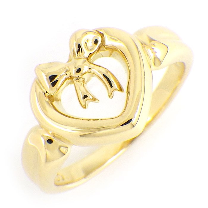 ティファニー　TIFFANY　9号　ハートリボン　リング　良品 ティファニー Tiffany & Co.】リング ハート リボン ボウ モチーフ