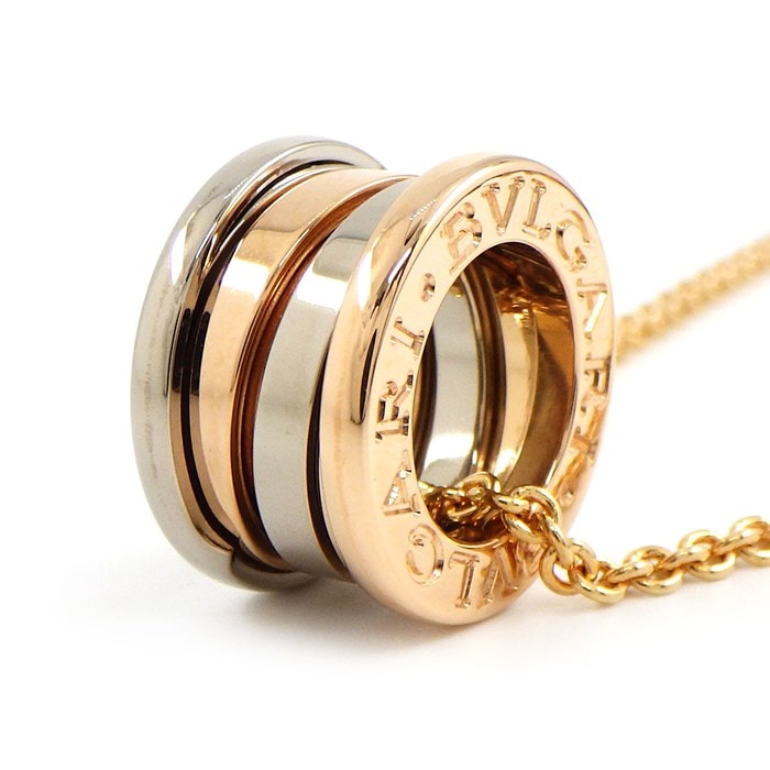 【ブルガリ BVLGARI】ネックレス B-zero1 ビーゼロワン ミステイク K18WG K18PG 