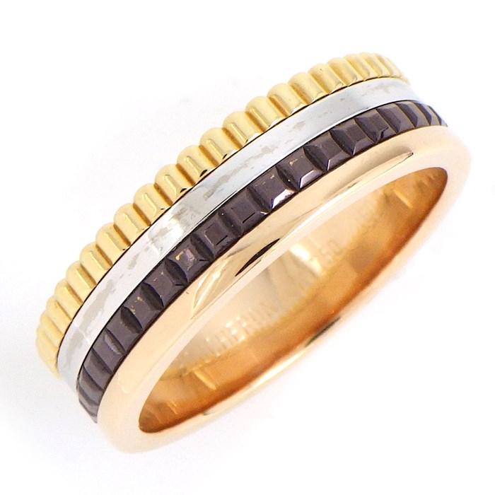 【ブシュロン BOUCHERON】リング キャトル クラシック スモール スリーカラー K18PG K18WG K18YG ブラウン PVD 18.5号 / #60 