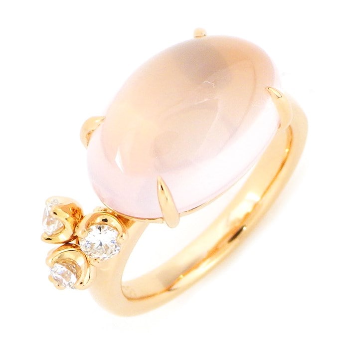 セリーヌ CELINE】リング 1ポイント カボション カット ローズクォーツ