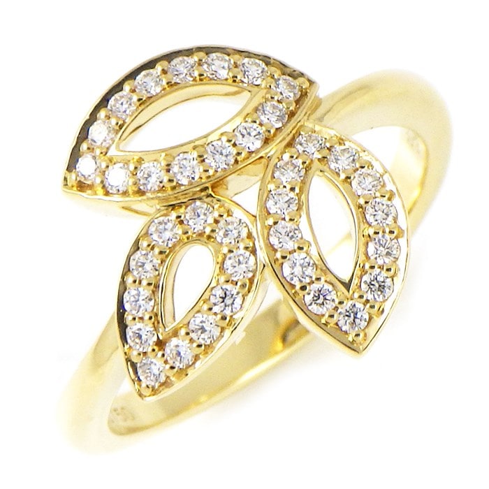 【ハリーウィンストン HARRY WINSTON】リング リリークラスター ミニ 37ポイント ダイヤモンド 0.18ct K18YG 9号 【箱・保付き】 