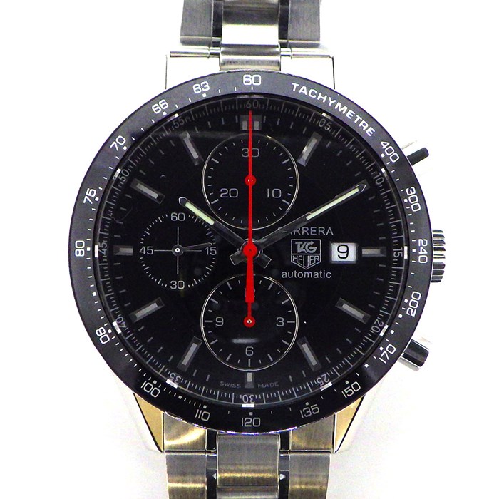 【タグ・ホイヤー TAG Heuer】腕時計 カレラ タキメーター クロノグラフ レーシング CV2014.BA0786 カレンダー スモールセコンド 裏スケ ブラック 文字盤 SS 黒 自動巻き 