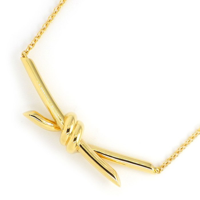 ティファニー Tiffany & Co.】ネックレス ノット 68887194 バー K18YG  