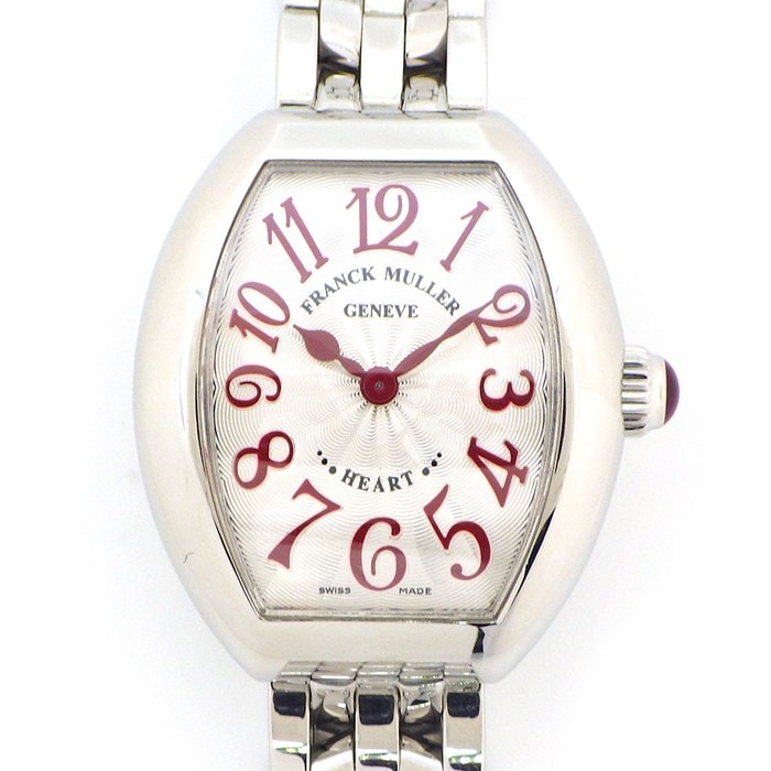 【フランクミュラー FRANCK MULLER】腕時計 ハート トゥ ハート 5002SQZ O BLC RGE O OAC レッド カラー インデックス シルバー/ギョーシェ 文字盤 SS クオーツアナログ 
