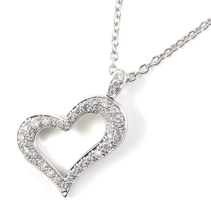 【ピアジェ PIAGET】ネックレス ライムライト ハート パヴェ ダイヤモンド K18WG 